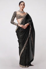 Black Bollywood Blockbuster Original Mirror Designer Saree