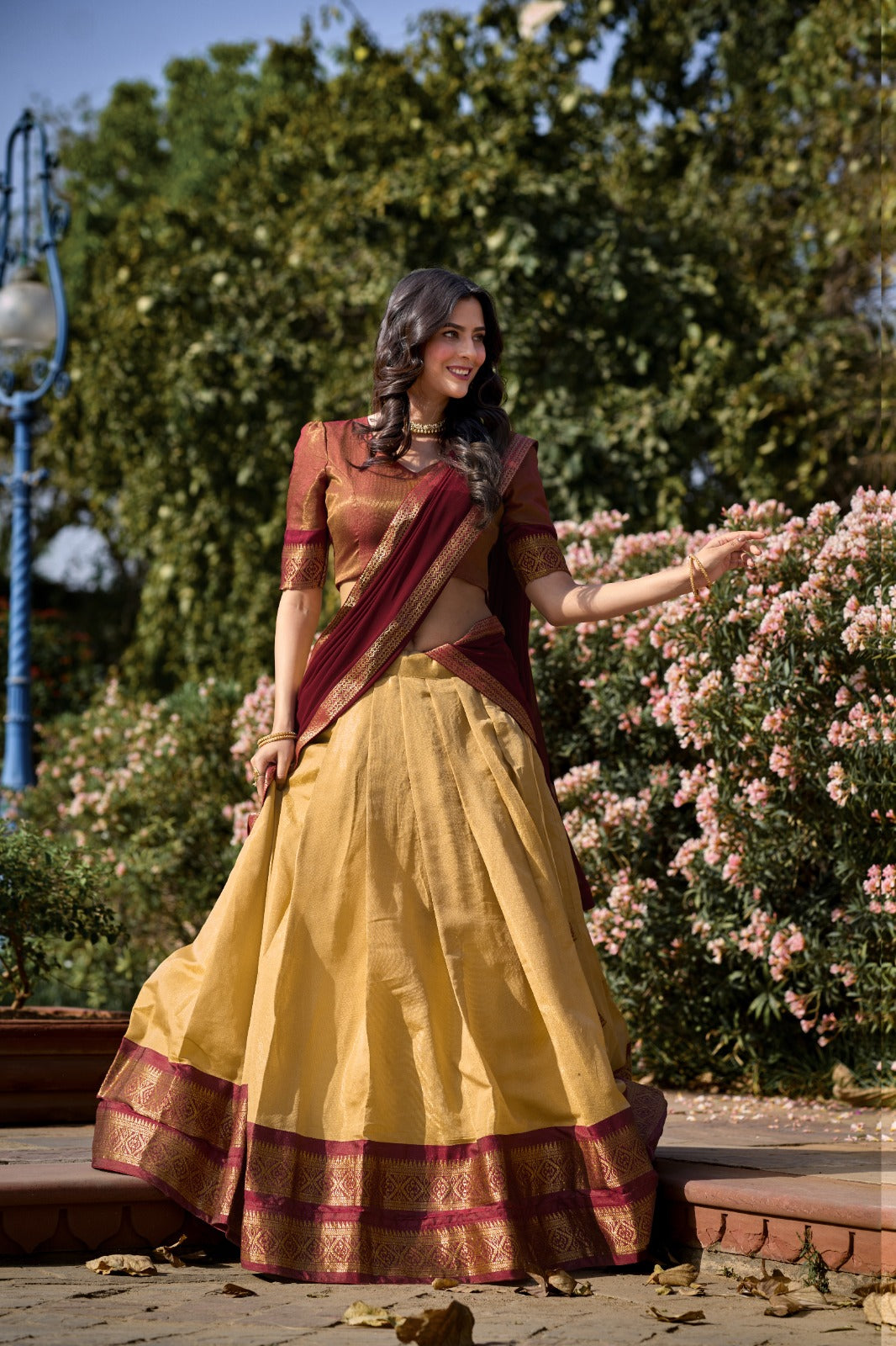 South-Style Kanchipuram Attire Silk Crafted With Love Lehenga