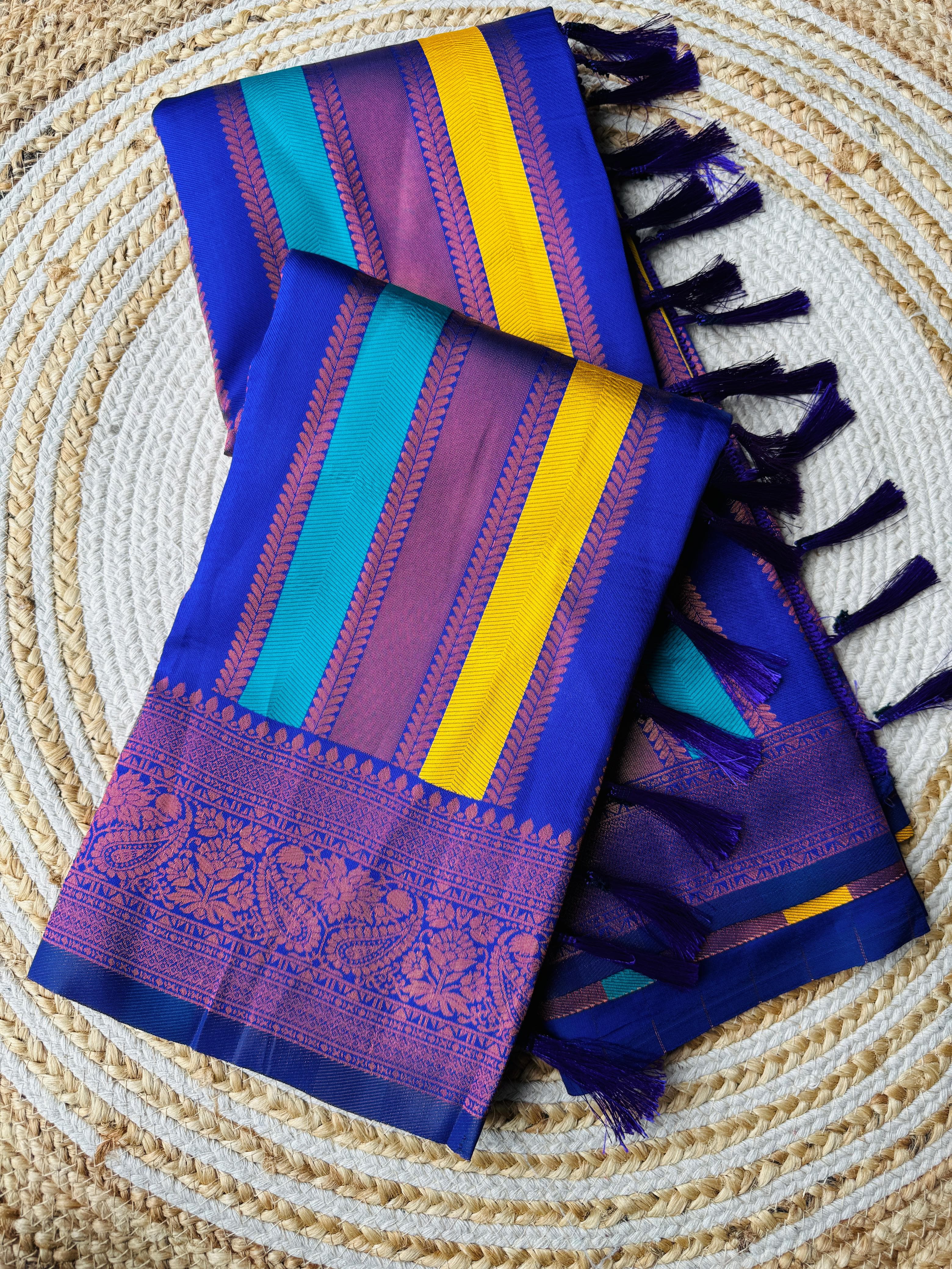 Beautiful Pure Soft Semi Kanjivaram Pattu Silk Saree