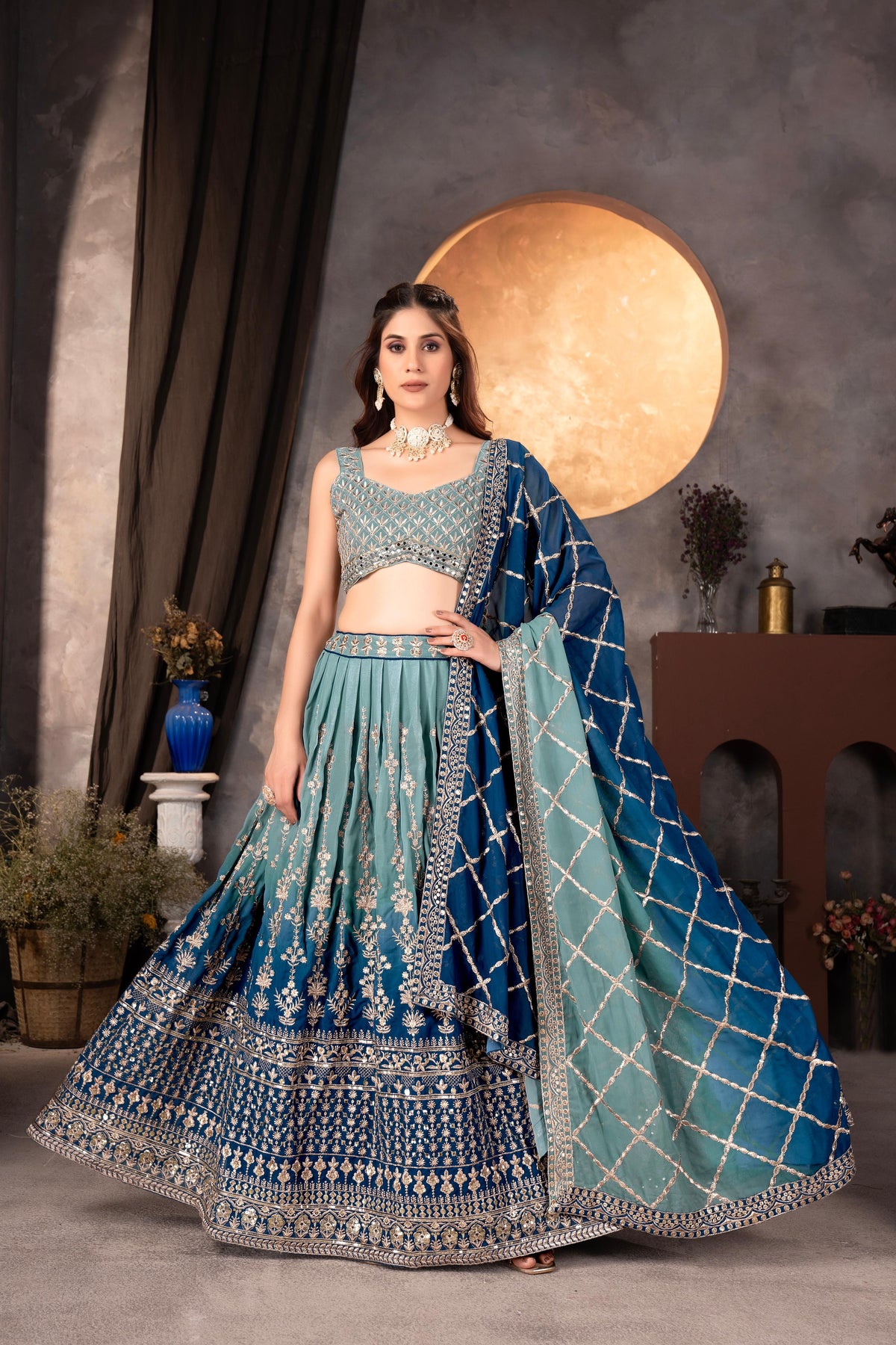 Trending Georgette Designer Pedding With Embroidery Work Lehenga Choli