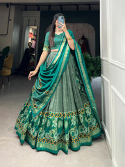 Beautiful Effortless Glamour Tussar Silk Floral Print With Foil Print Lehenga Choli