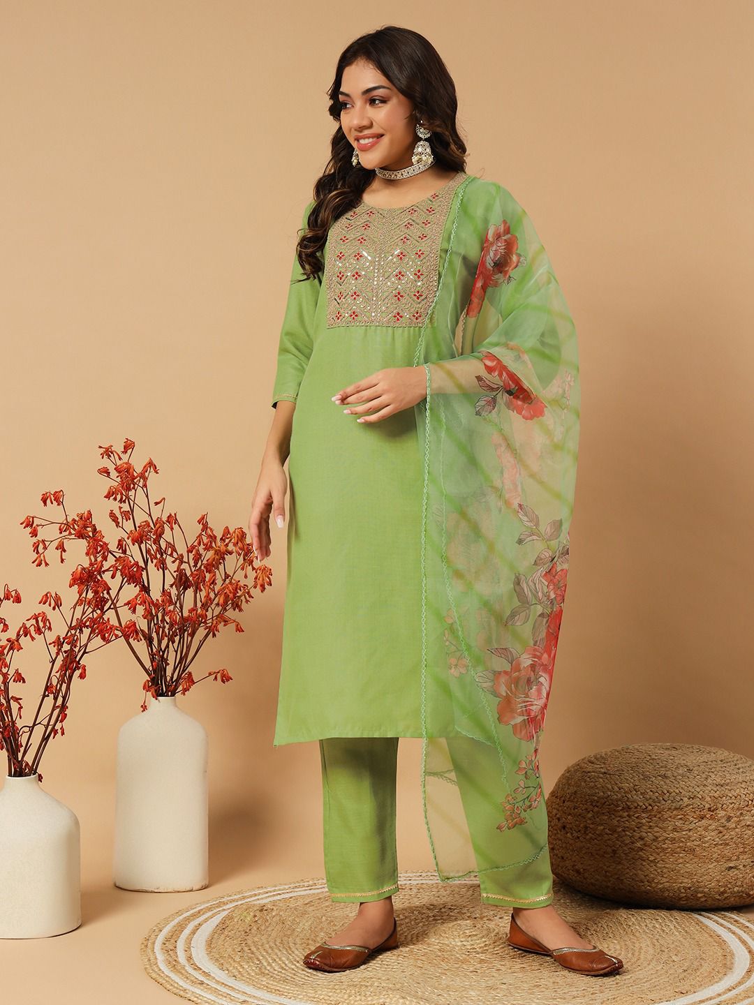 Beautiful Girlish Designer Kurti Pent Dupatta Set