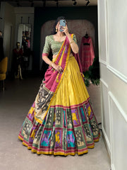 Beautiful Traditional Shining Tussar Silk Lehenga Choli