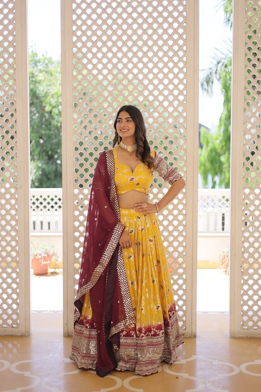 Beautiful Designer Dye-able Pure Viscose Jacquard Fabric Lehenga Choli