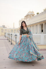 Premium Russian Silk With Rich Digital Printed Lehenga Choli