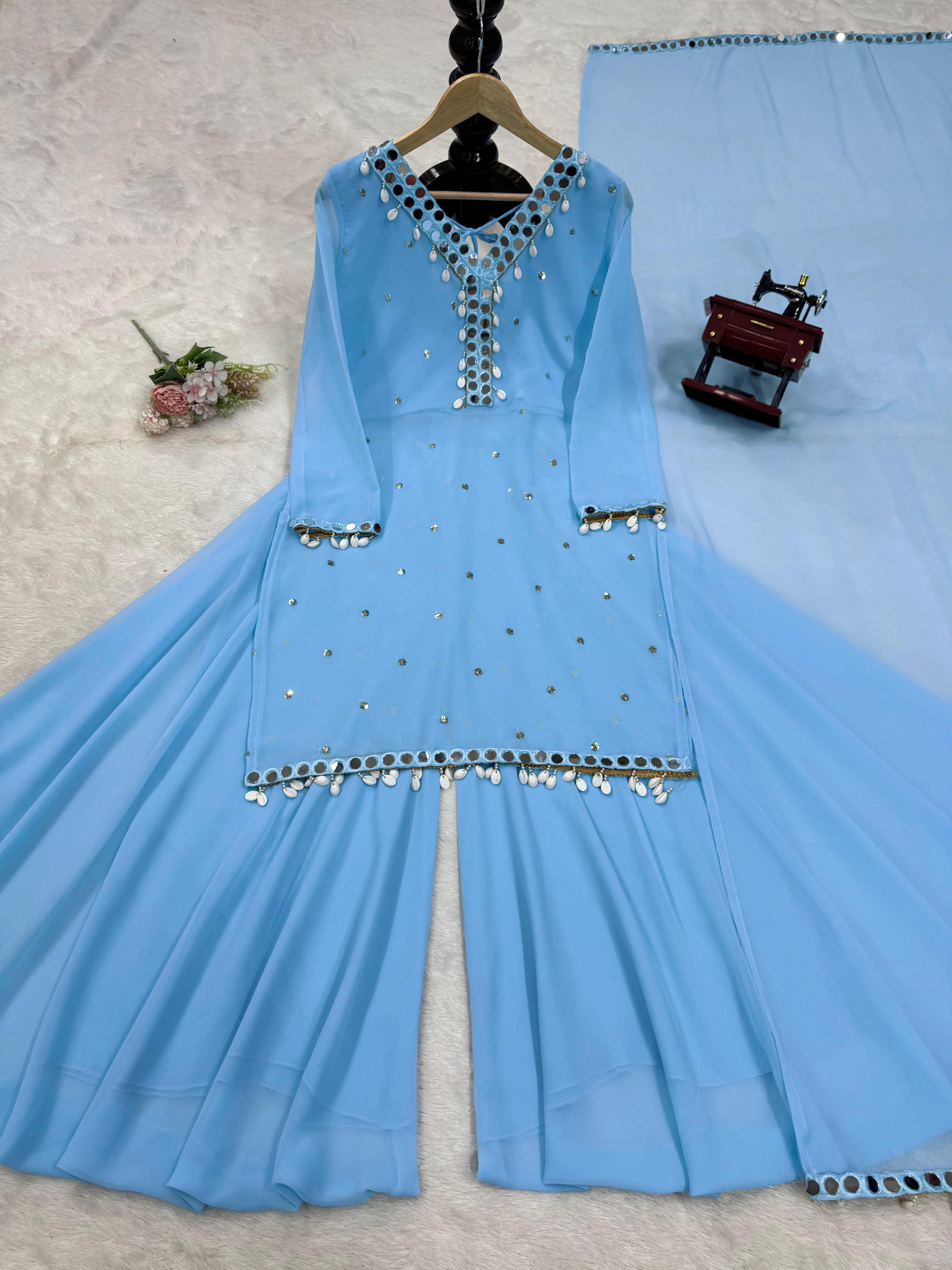 Party-wear Beautiful Georgette Sharara