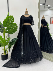 Blockbuster Black Beautiful Georgette Lehenga Choli