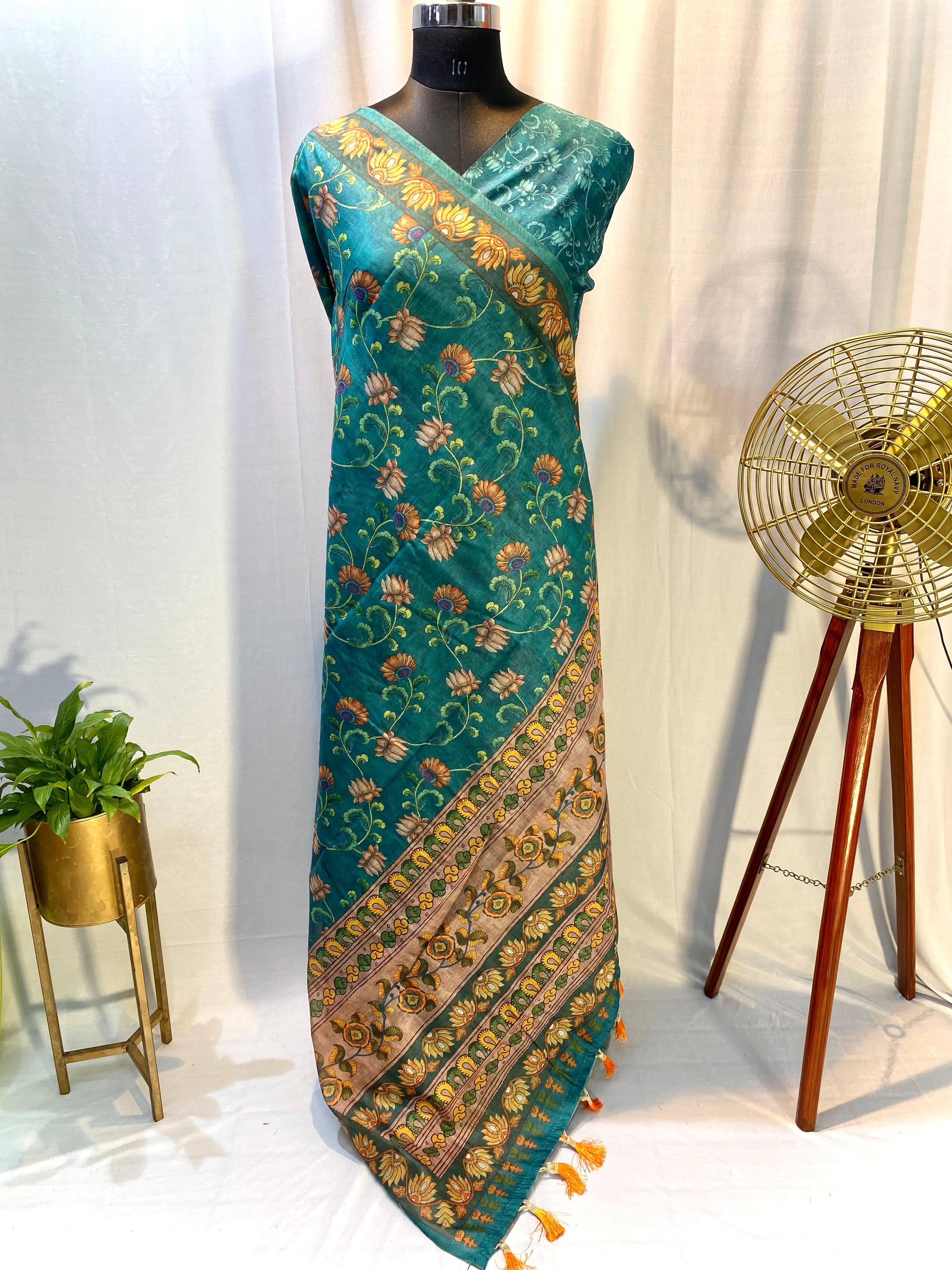 Beautiful Hand Crafted Chanderi Cotton Digital Printed Saree