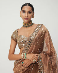 Jimmy Choo Bollywood Blockbuster Real Mirror & Embroidery Sequence Work Saree