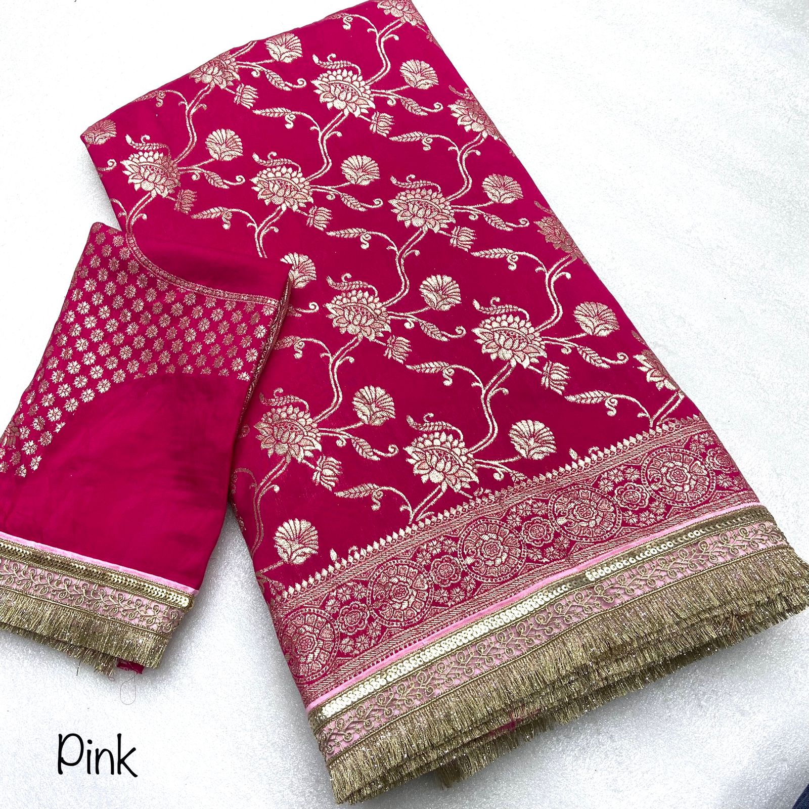 Beautiful Viscose Weaving Zari With Flower Design Saree