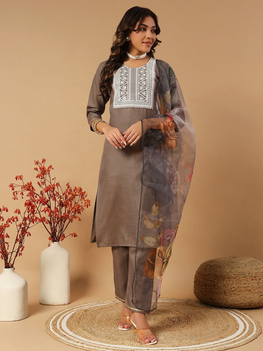 Beautiful Girlish Designer Kurti Pent Dupatta Set