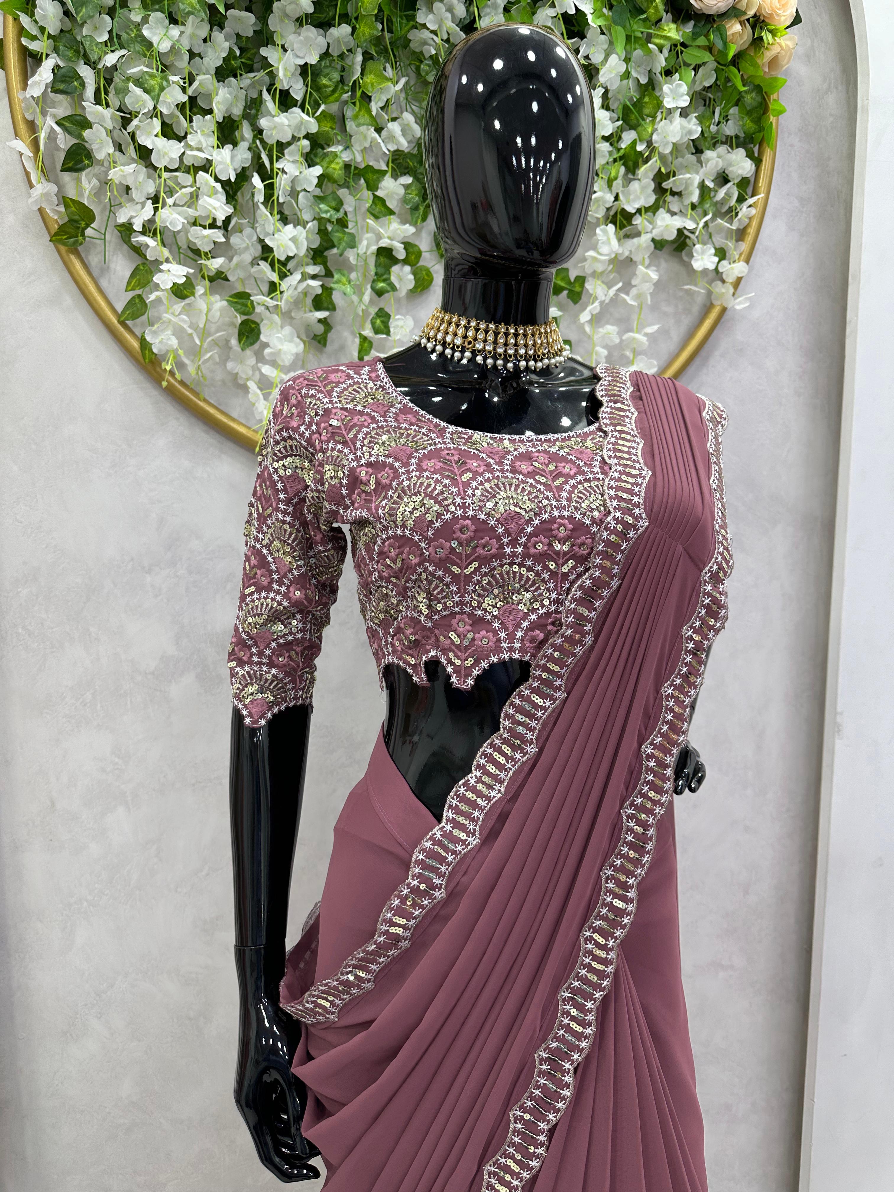 Partywear Georgette Designer Beautiful Saree