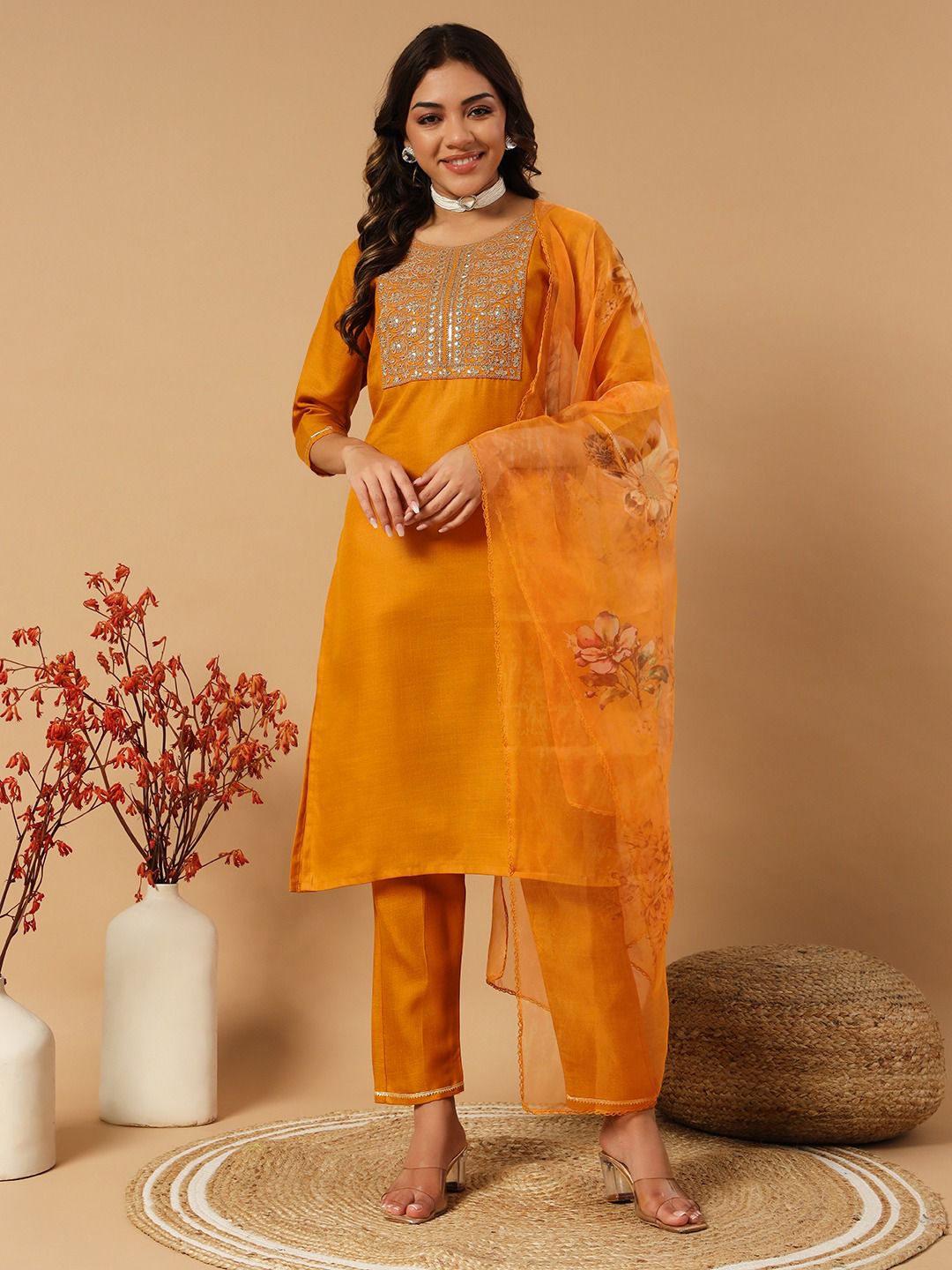 Beautiful Girlish Designer Kurti Pent Dupatta Set