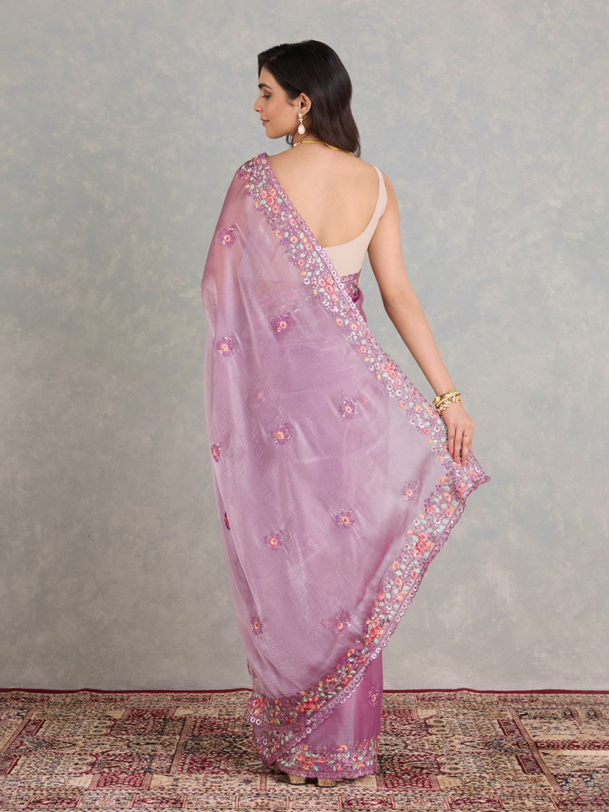 Jimmy Cho Party-wear Pure Soft Berberry Saree