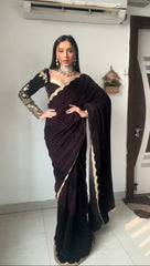 Designer Velvet Ready To wear Saree