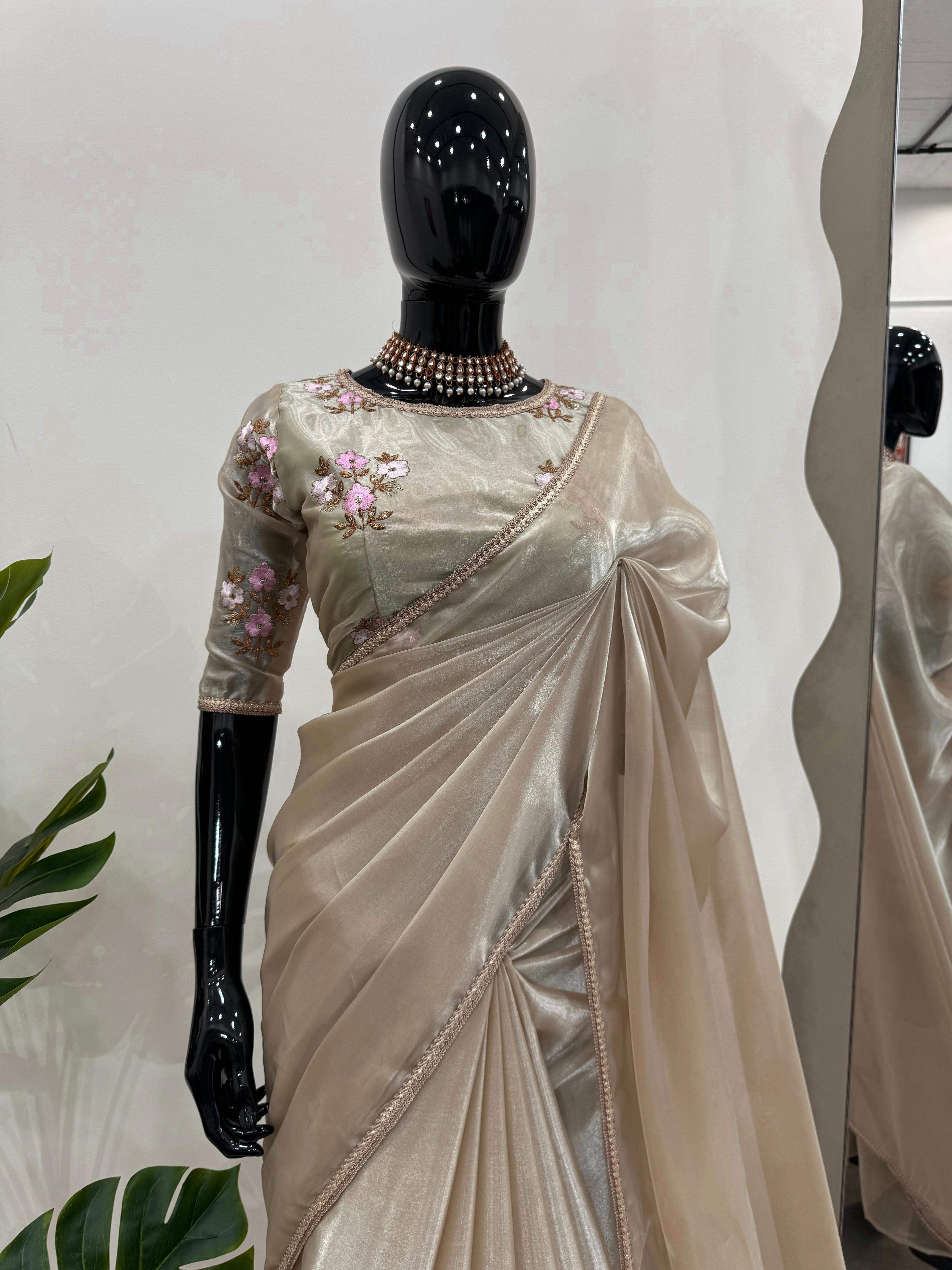 Attractive Jimmy Choo  Work Saree