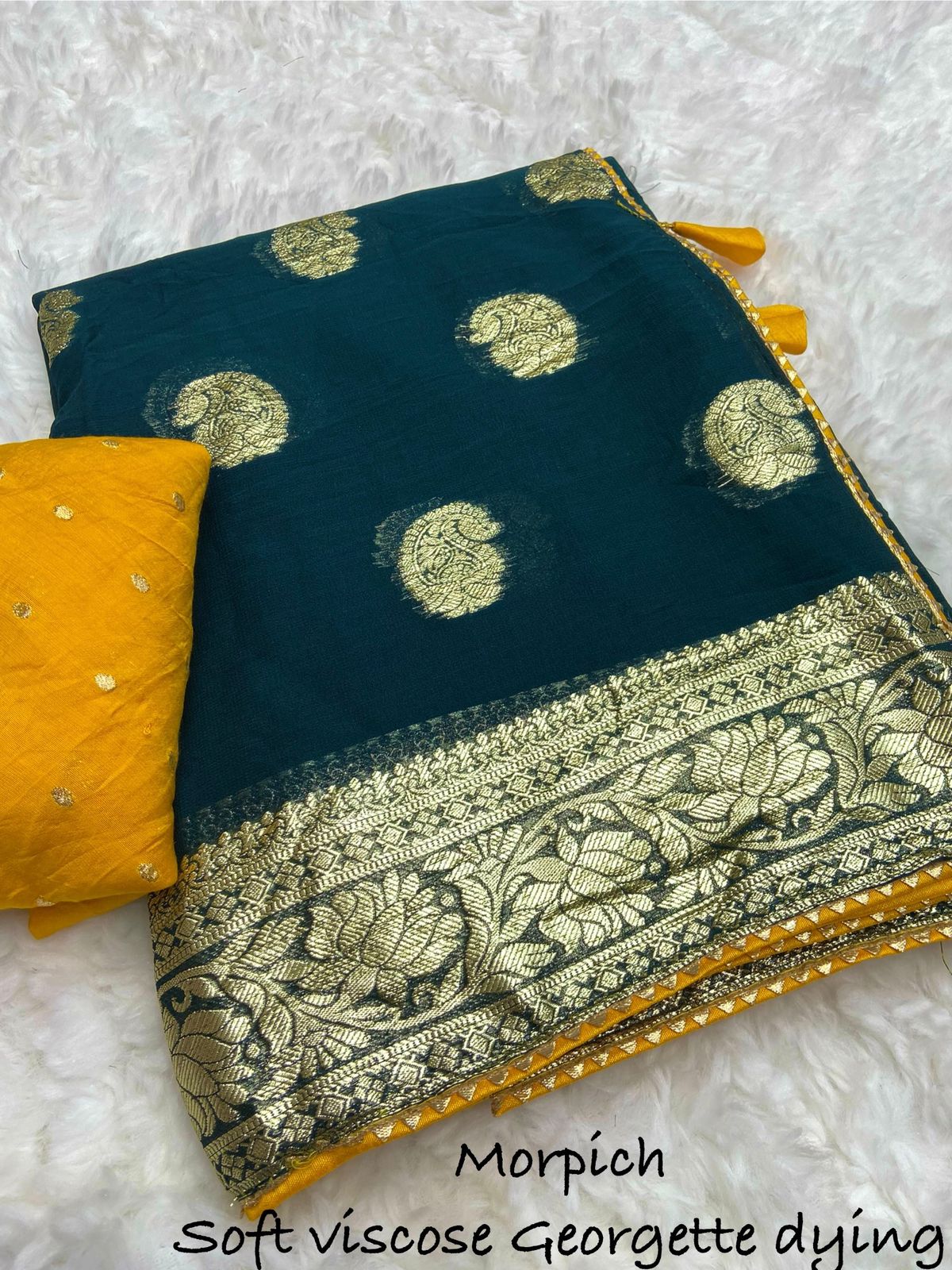 Beautiful Soft Viscose Weaving Georgette work Saree