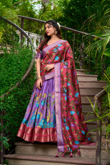 Festival Special Bold Heritage Kalamkari Dola Silk Charming Lehenga Choli