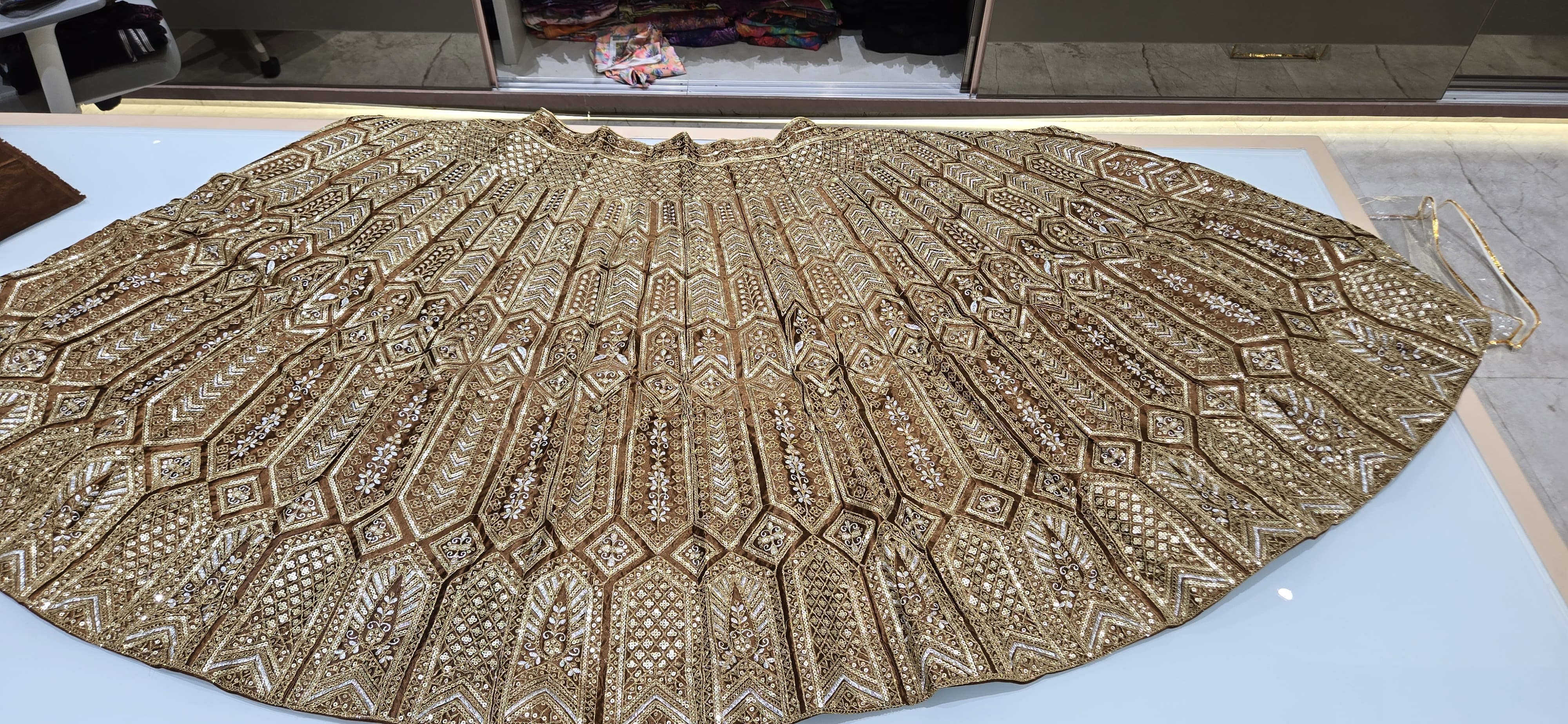 Most Beautiful Golden Premiums Heavy Malai Silk Embellished Lehenga Choli