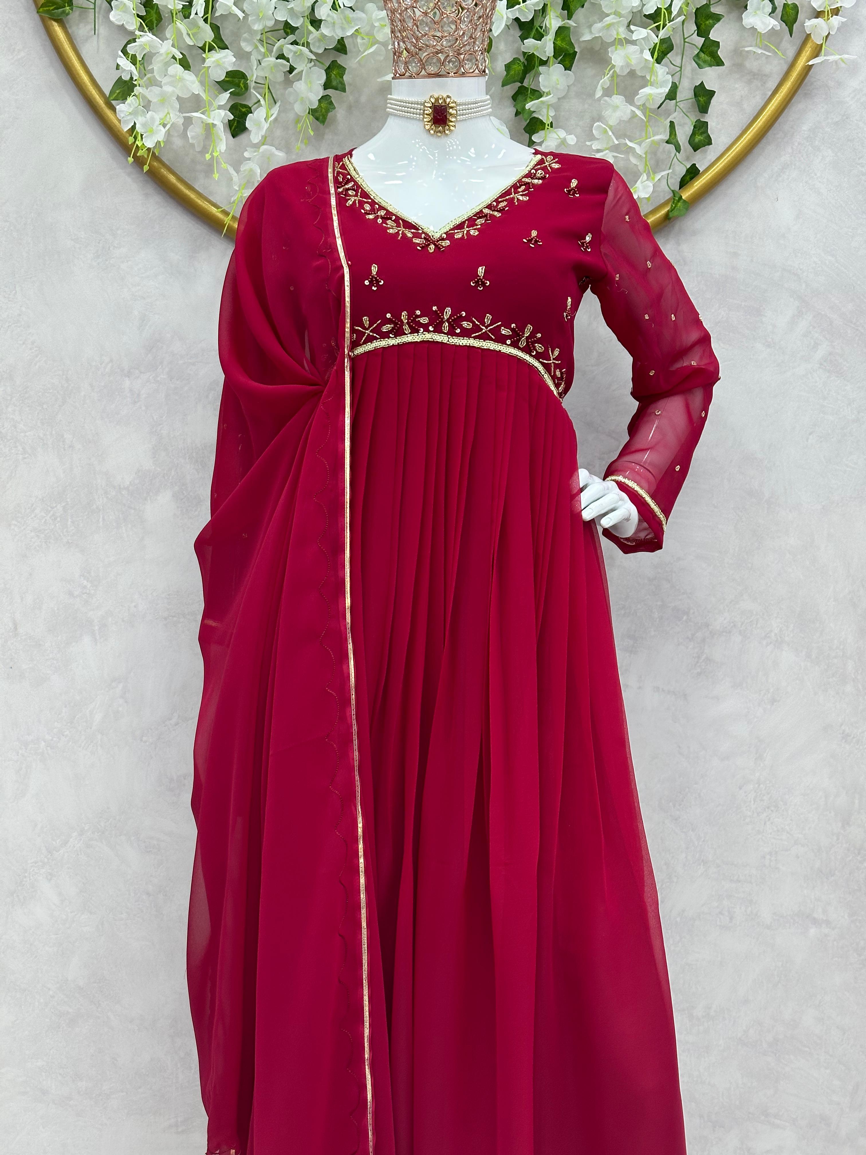 Beautiful Designer Faux Georgette Gown