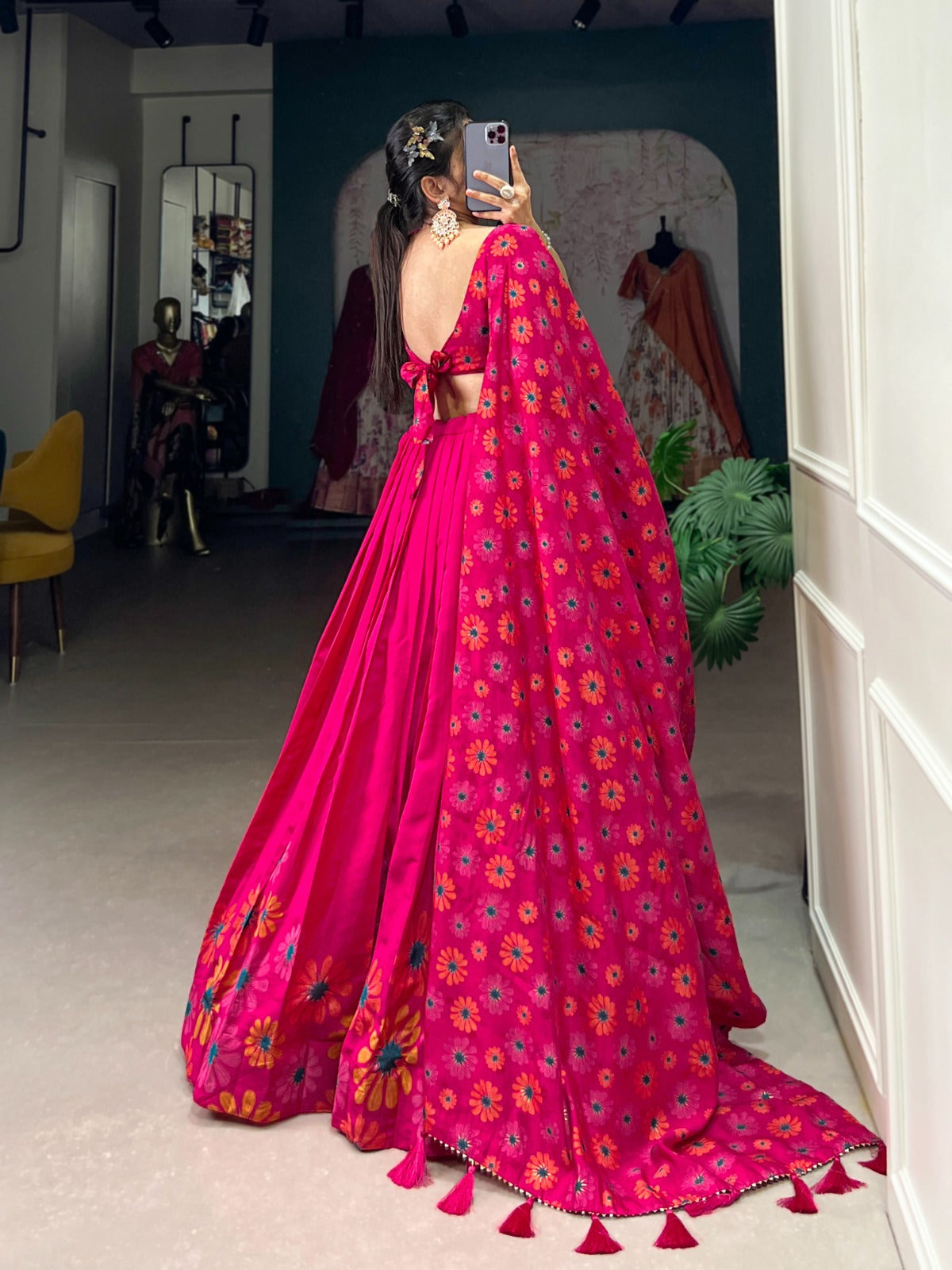Radiate Charming Tussar Silk Floral Printed Lehenga Choli