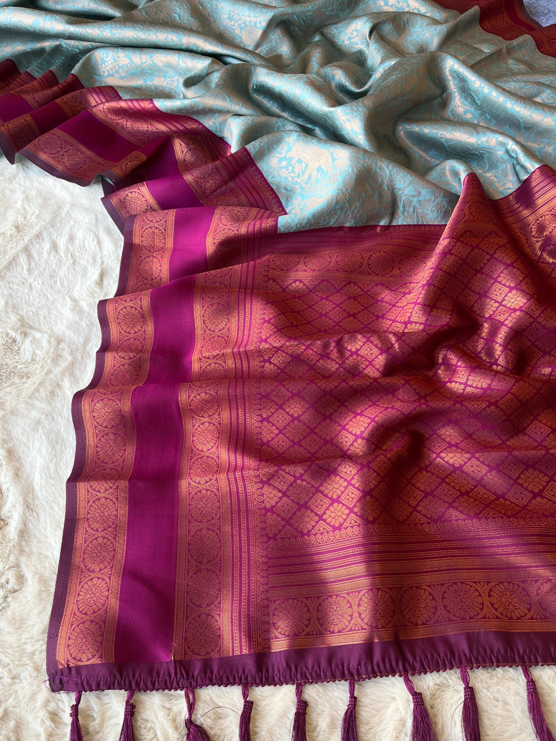 Beautiful Banarsi Silk With Heavy Satin Feel Saree