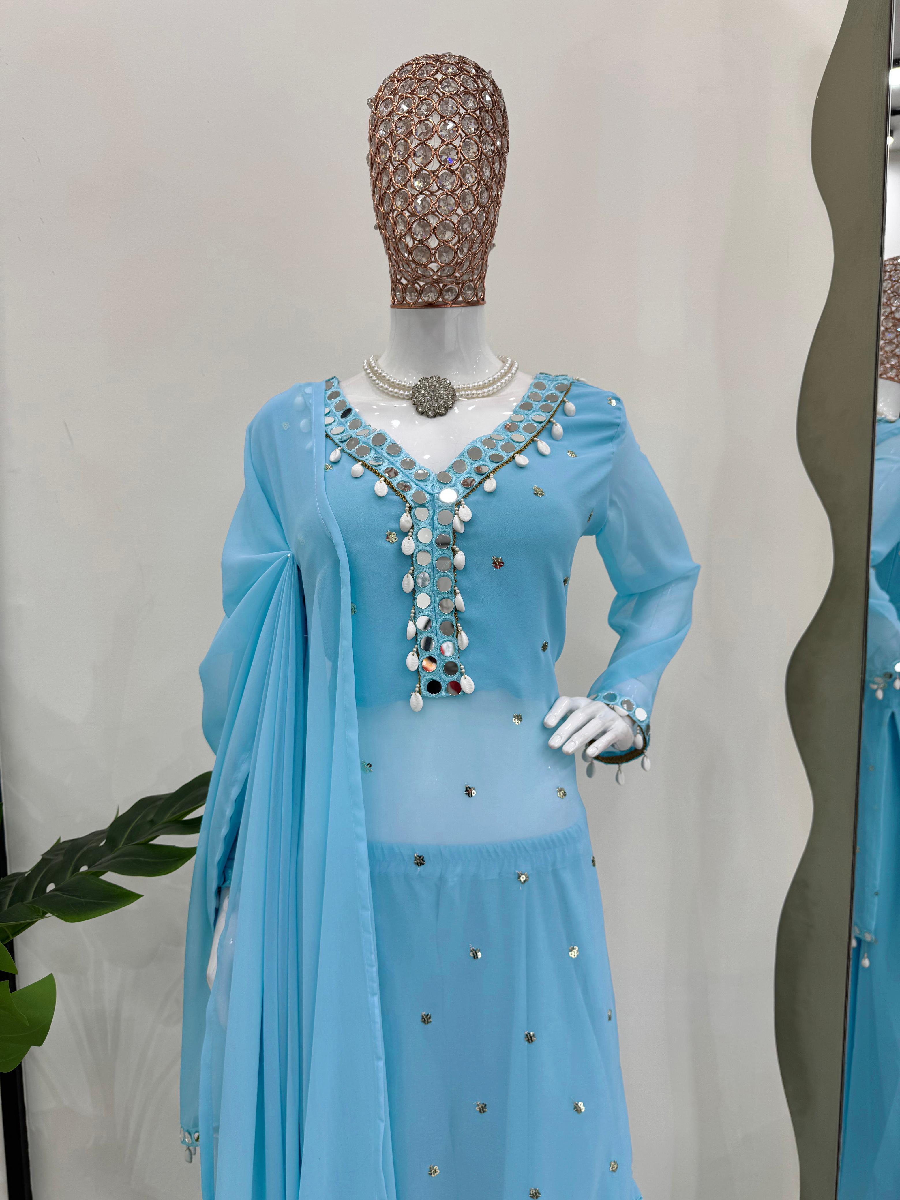 Party-wear Beautiful Georgette Sharara