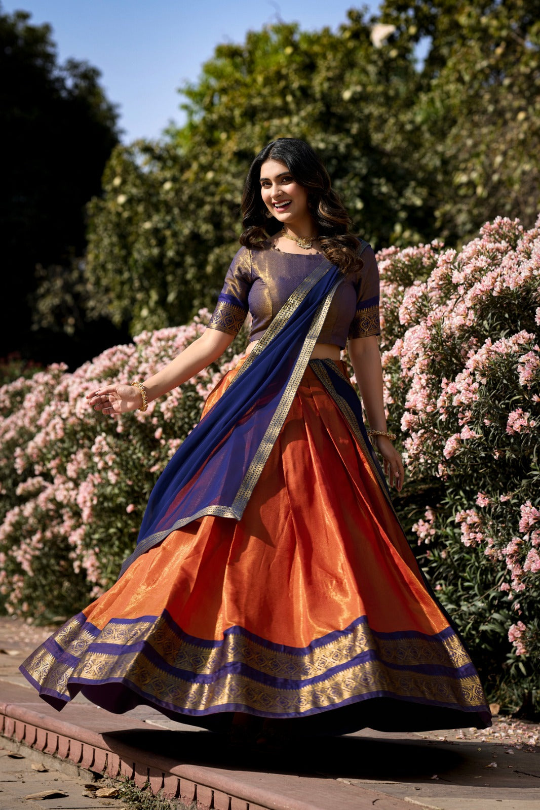 South-Style Kanchipuram Attire Silk Crafted With Love Lehenga