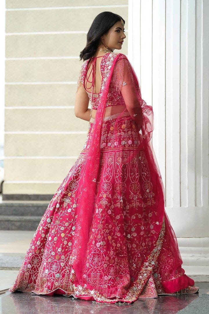 Beautiful Premium Malai Satin Silk Embellished With Multi Thread & Sequence Work Lehenga Choli