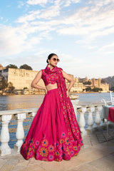 Radiate Charm In Floral Printed With Foil Work Lehenga Choli