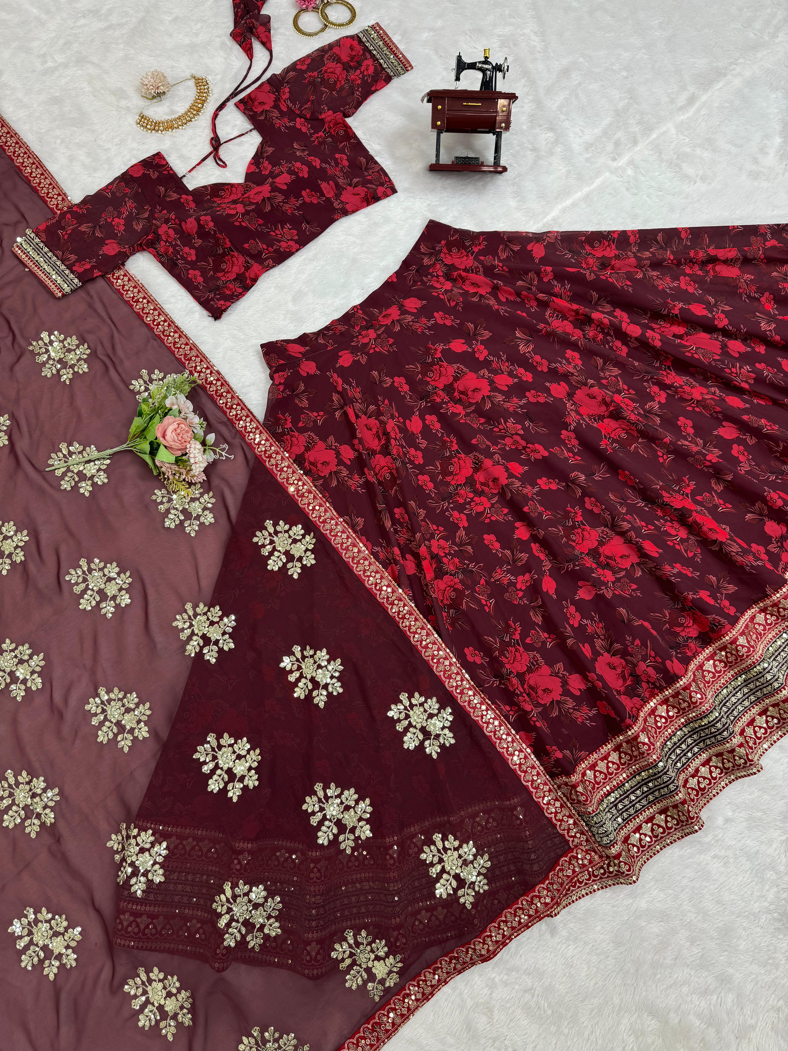 Party Wear Trending Georgette Digital Printed Lehenga Choli