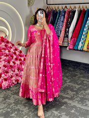 Festival Special Traditional Kota Silk Weaving Jacquard Gown