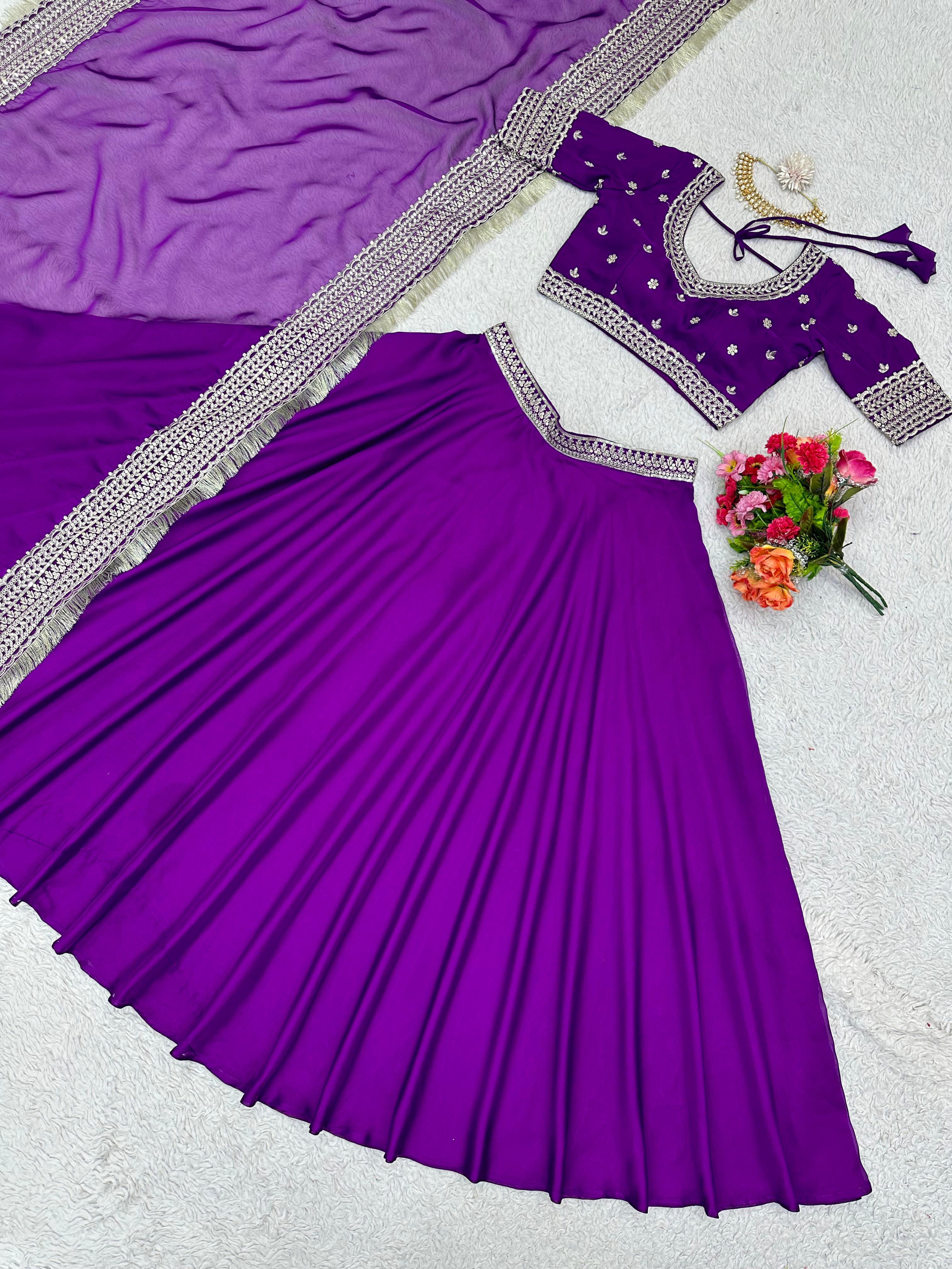 Attractive Organza Thread Sequence Work Lehenga Choli