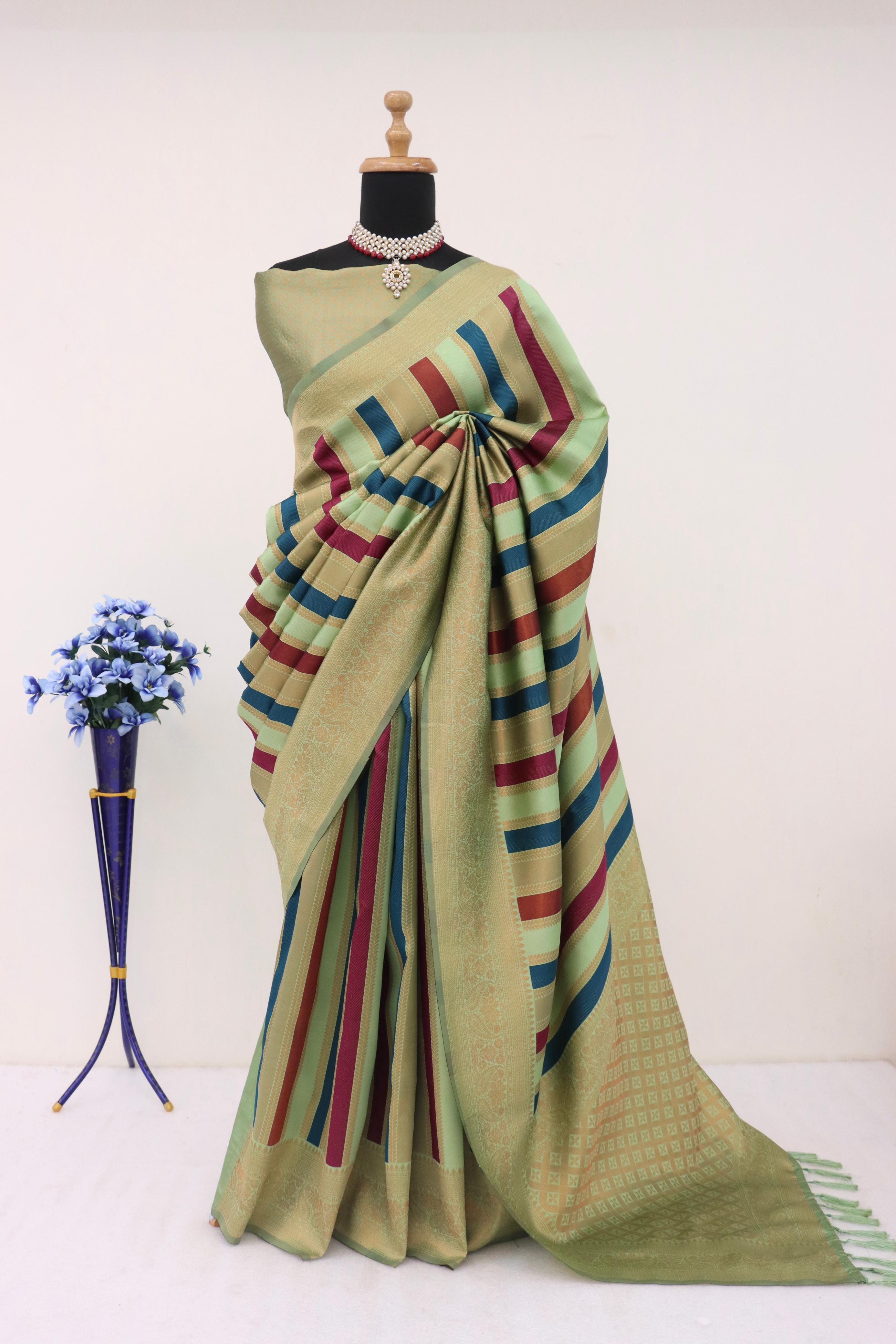 Pure Soft Premium Semi Kanjivaram Pattu Saree With Paithani Pallu