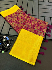 Beautiful tassels Silk Saree