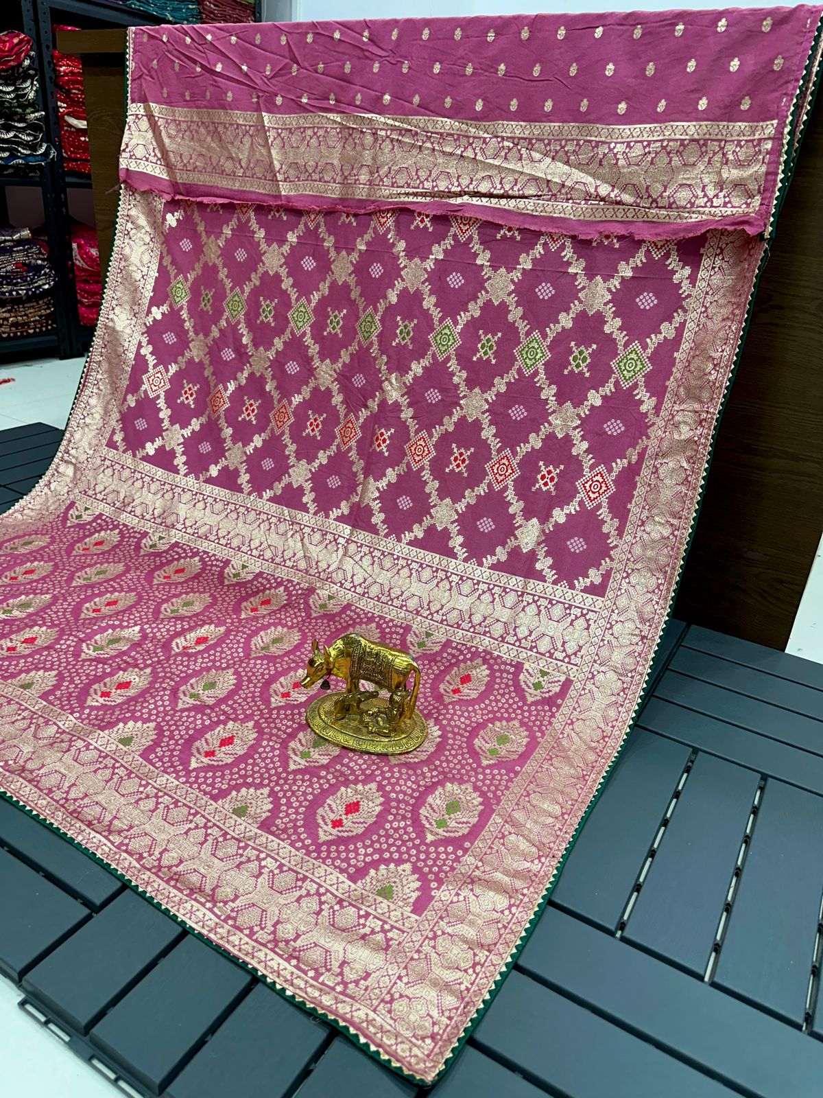 Beautiful Pure Soft Kolkata Patola Meena Silk Viscose Weaving Beautiful Saree