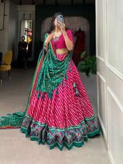 Beautiful Bandhej Print With Gotta Patti Lace Border Lehenga Choli