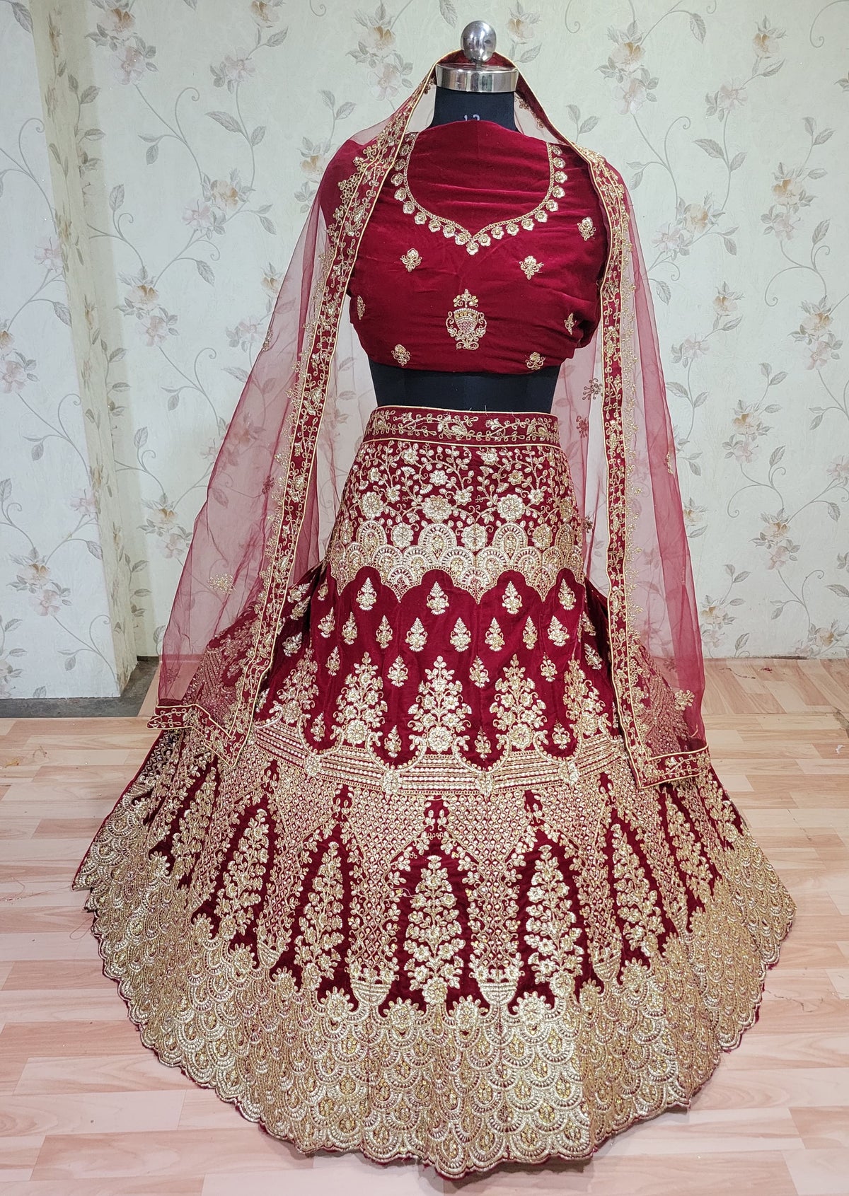 Maroon Colour Designer Diamond Work Lehenga Choli