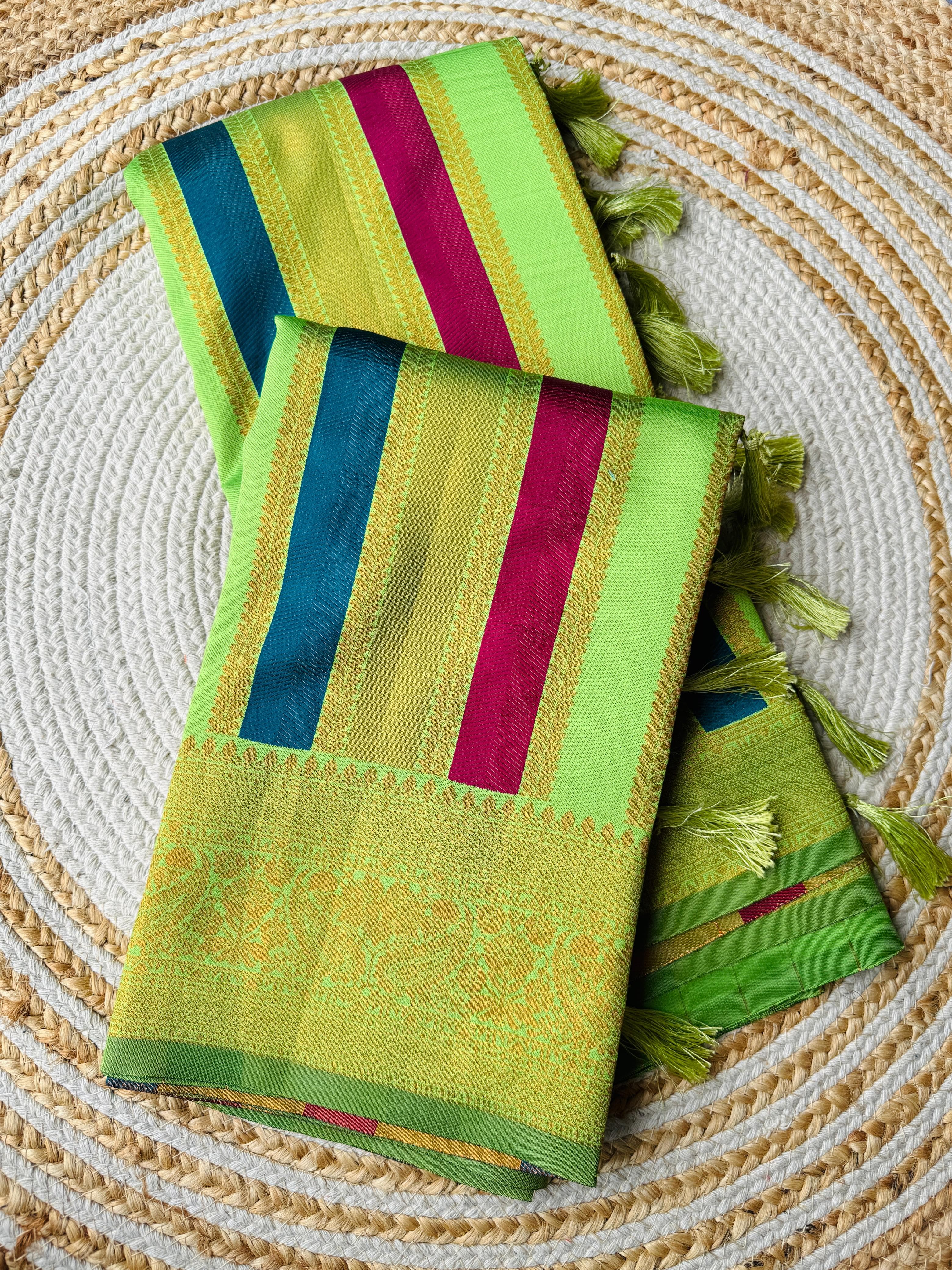 Beautiful Pure Soft Semi Kanjivaram Pattu Silk Saree