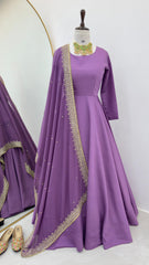 Beautiful Partywear French Silk Gown