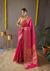 Soft Copper Weaving Work Saree