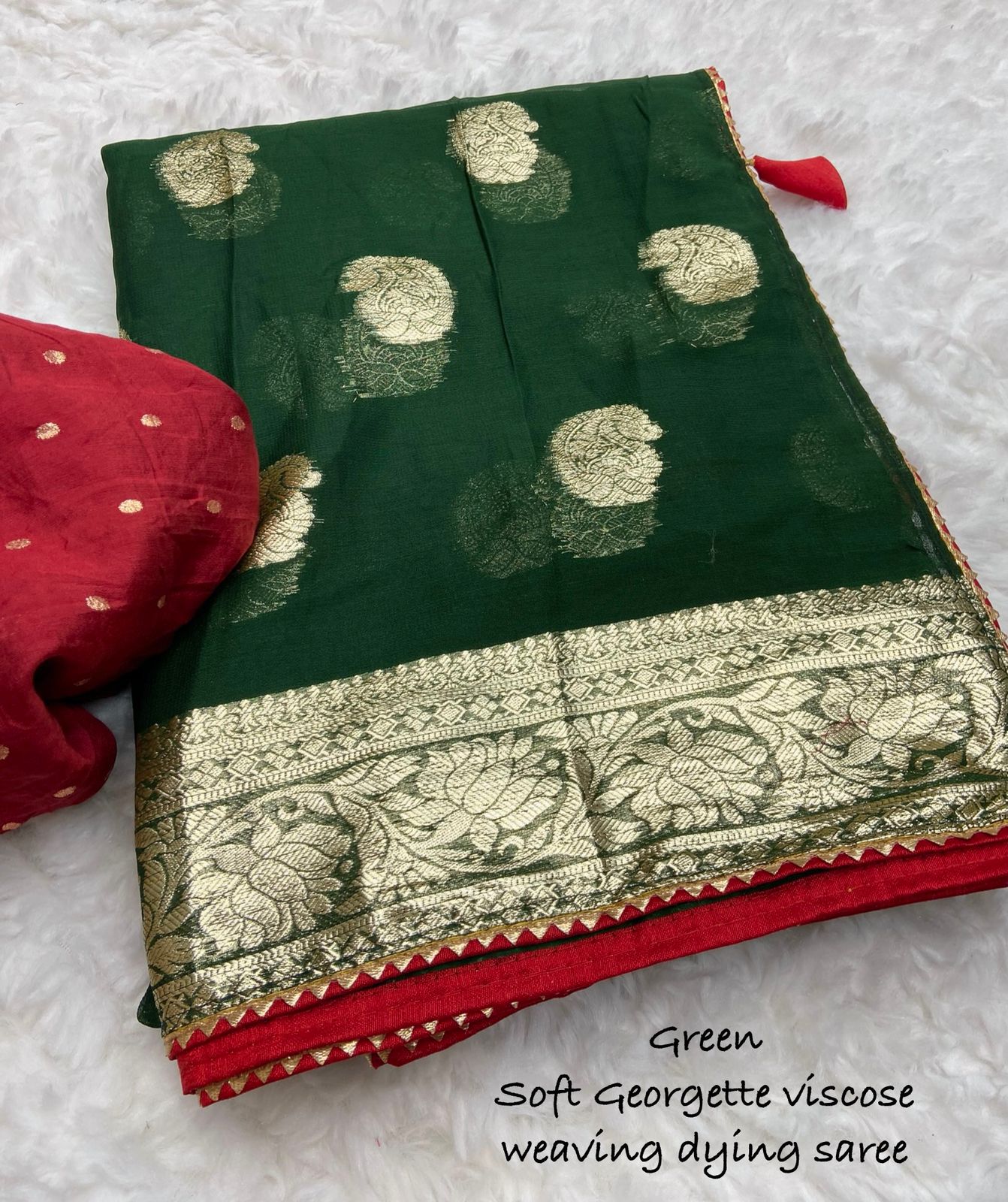 Beautiful Soft Viscose Weaving Georgette work Saree