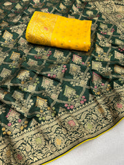 Elegance Beautiful Dola Silk With Zari  Weaving saree