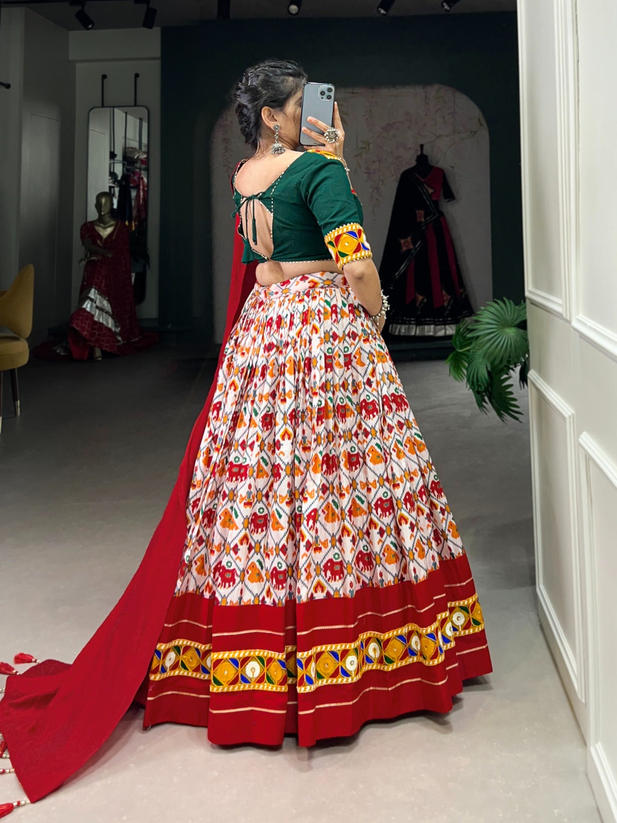 Navratri Special Patola Elegance Dola Silk & Cotton Lehenga Choli