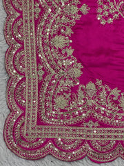 Elegant Pink Designer Sequence Work Saree