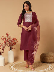 Beautiful Girlish Designer Kurti Pent Dupatta Set