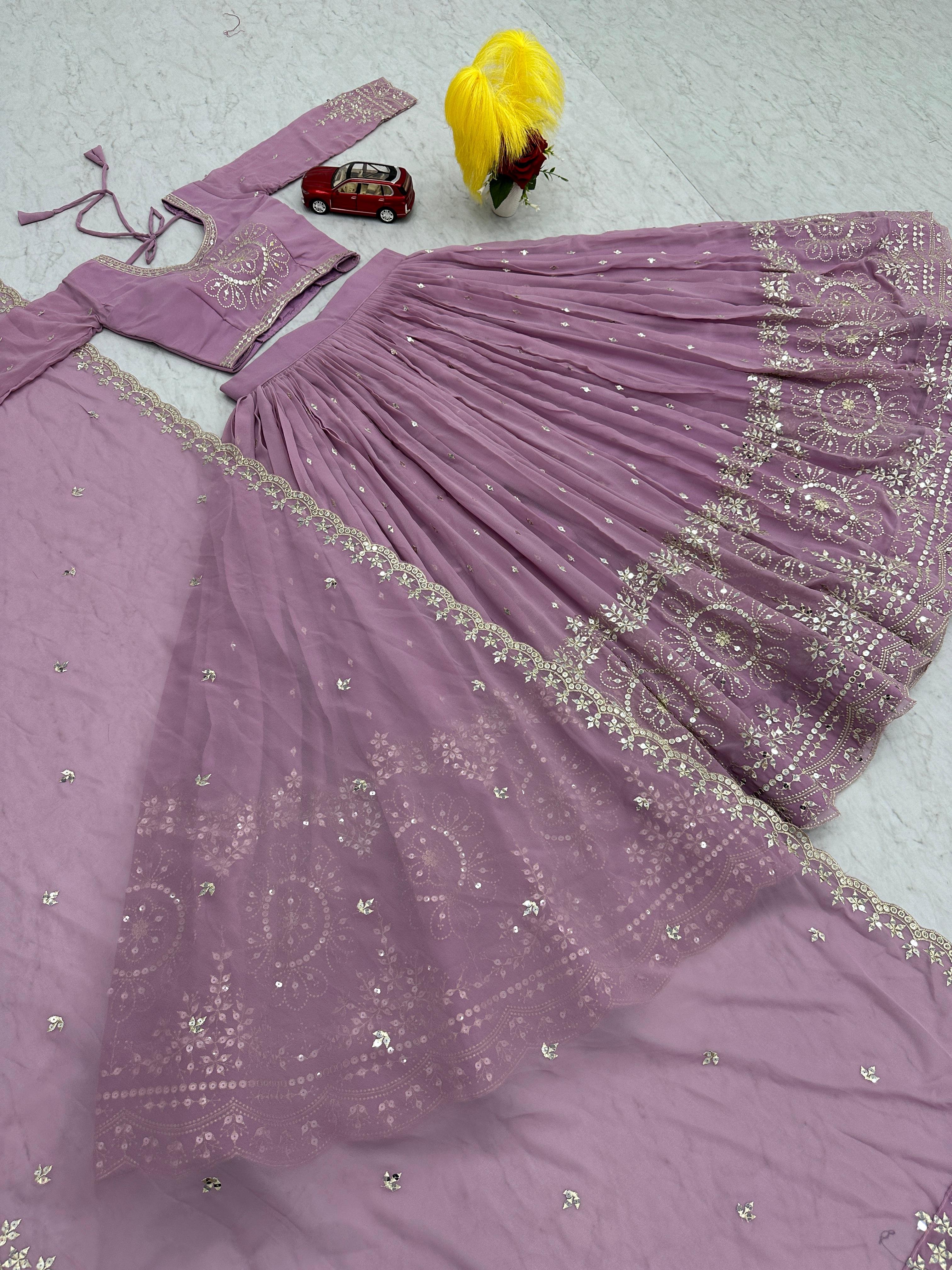 Party-wear Georgette Embroidery Sequence Work Lehenga Choli