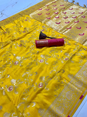 Traditional Pure Heavy Silk Zari With Heavy Minakari Weaving Work Saree