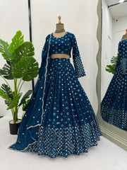 Party-wear Beautiful Georgette Thread With Sequence work Lehenga Choli