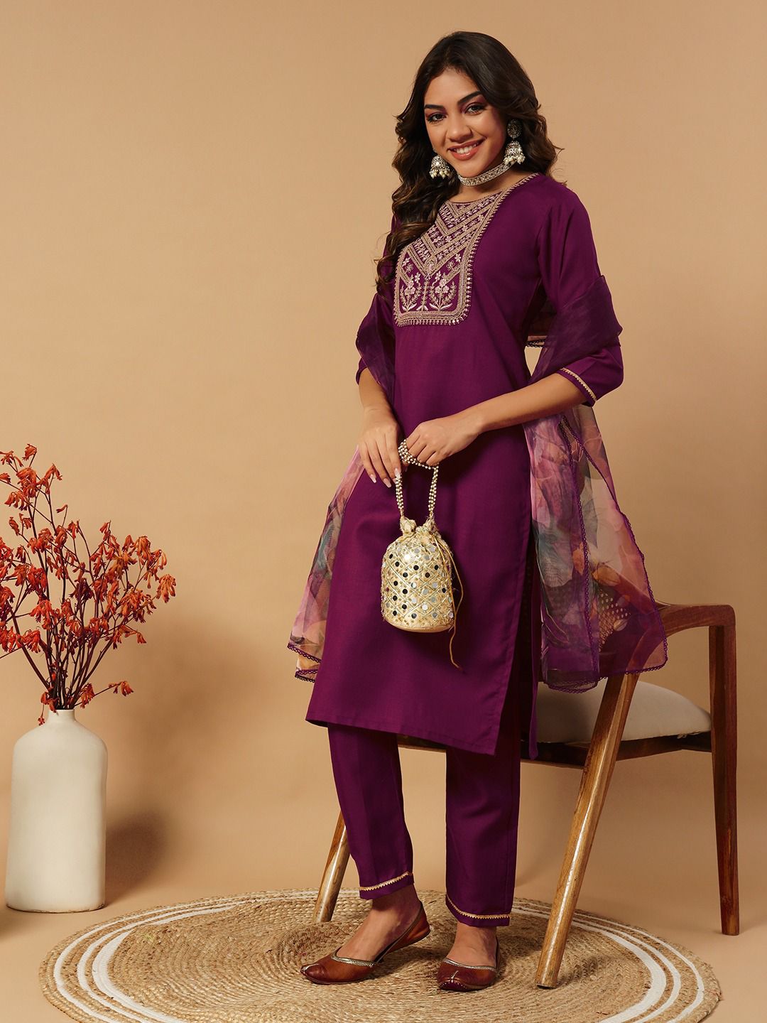 Beautiful Girlish Designer Kurti Pent Dupatta Set